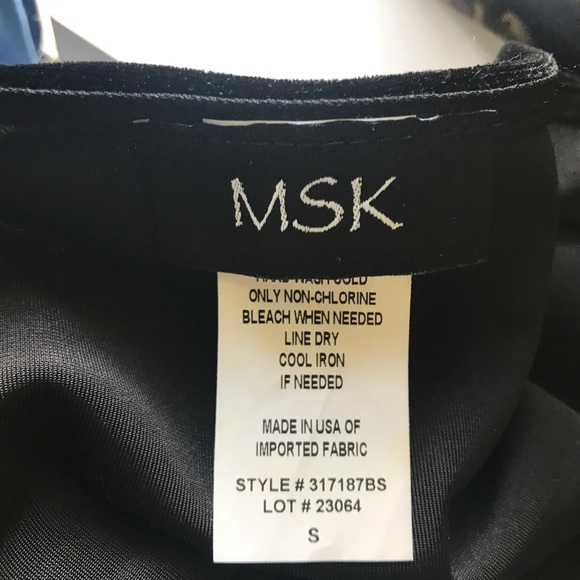 MSK Black Velvet V Neck Top - Picture 4 of 5